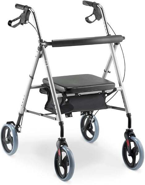 Andador Dellamed D12 de 4 rodas com assento (até 110 kg)